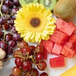 Fruit Raspberries Kiwi Watermelon Flowers Ginger Bananas Pineapple Flatlay